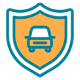 A Car with a shield icon / GAP Insurance Icon