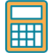 blueand yellow calculator icon