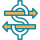 Money Sign with Arrows Icon for Wire Transfer
