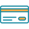 blue and yellow credit card icon