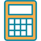 blueand yellow calculator icon