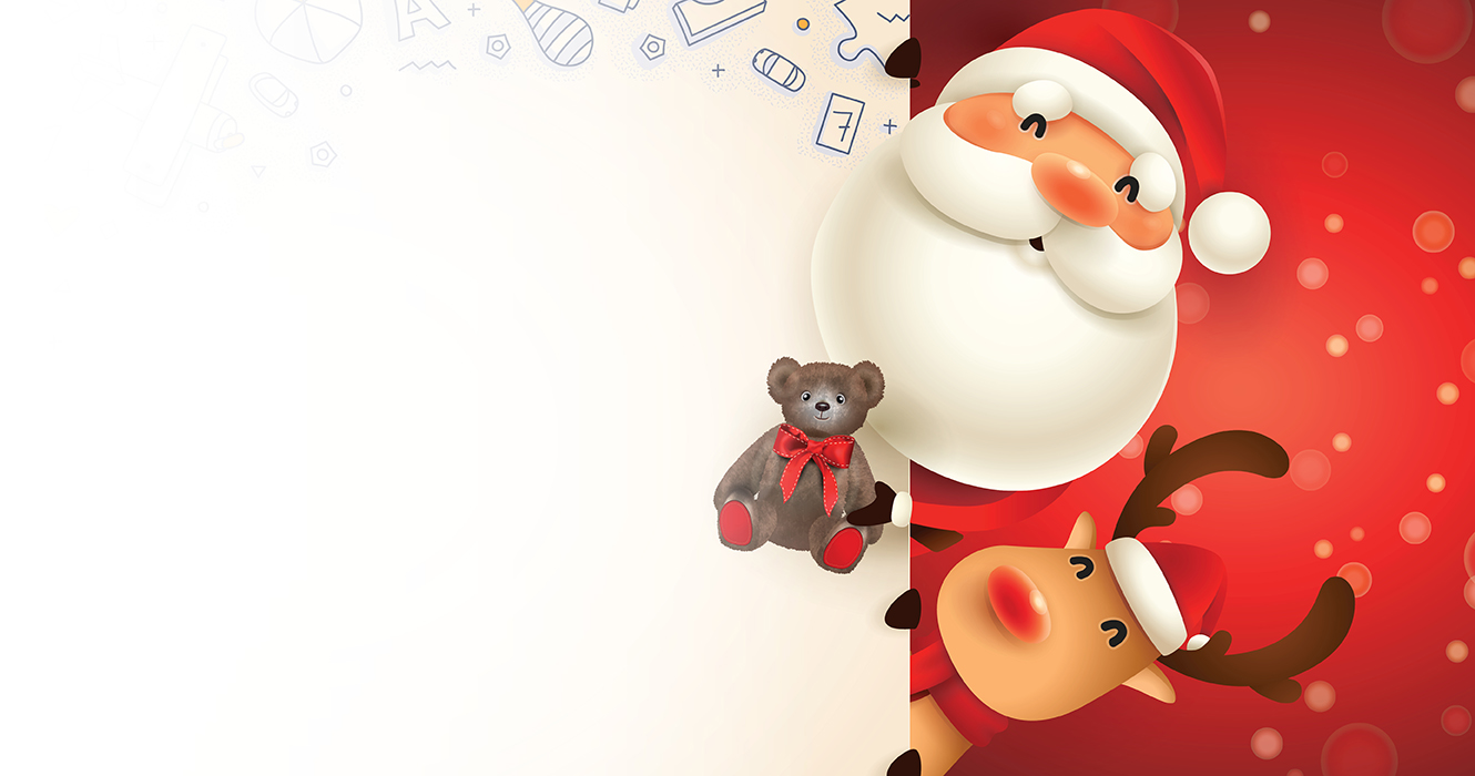 Sanra and Reindeer holidng teddy bear