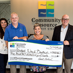 Photo of big check donation to United Way of Baytown