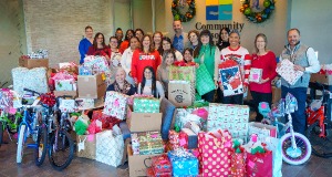 CRCU holiday group photo of employees.
