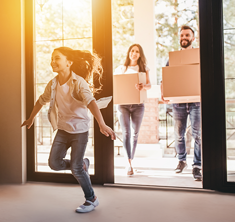 family moving into their new house