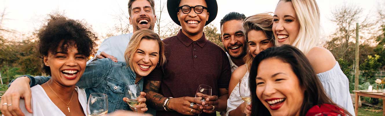 group of friends taking a selfie