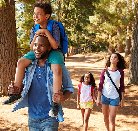 family hiking