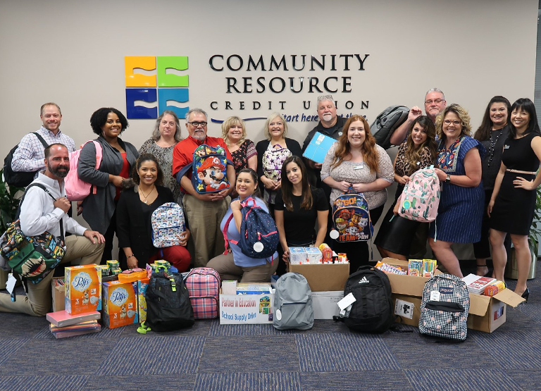 CRCU Backpack Drive group shot