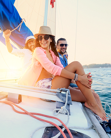 friends on boat