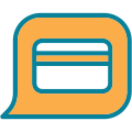 credit card in talking bubble icon