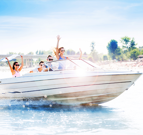 friends on boat